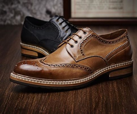 Echte lederen mannen bruidsjurk schoenen handgemaakte mannen casual lederen schoenen