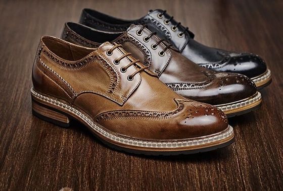 Echte lederen mannen bruidsjurk schoenen handgemaakte mannen casual lederen schoenen