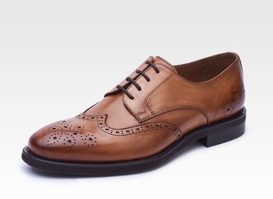 Outdoor Mens Bruine Patent Lederschoenen, Gemengde Kleur Vierkante Toe Luxe Mensen Schoenen