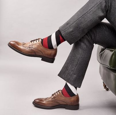 Outdoor Mens Bruine Patent Lederschoenen, Gemengde Kleur Vierkante Toe Luxe Mensen Schoenen