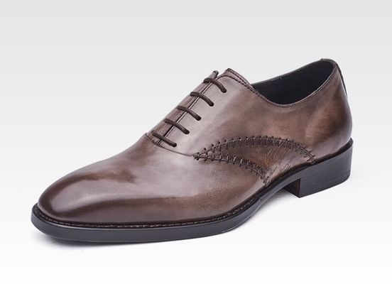 Mode mannen Formele jurk schoenen Echt leer mannen Zwarte kant op jurk schoenen