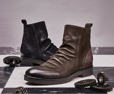 Goodyear Welded Lederschoenen, Retro Mens Brogue Chelsea laarzen