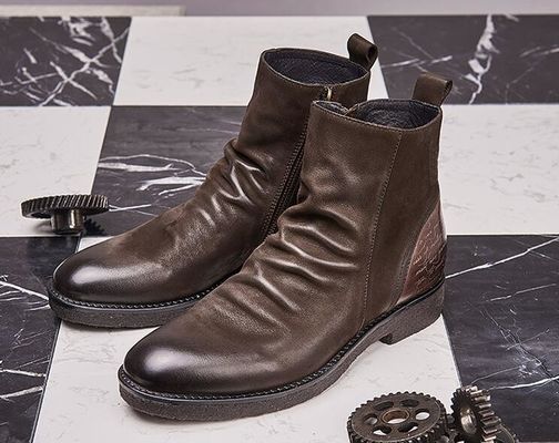 Goodyear Welded Lederschoenen, Retro Mens Brogue Chelsea laarzen