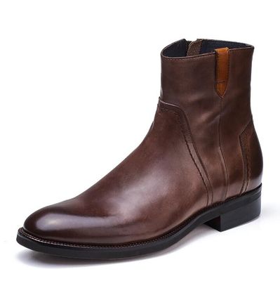 Britse gesneden vrijetijdsboots voor mannen enkelschoenen met puntige tenen Brogue-stijl Chelsea-schoenen