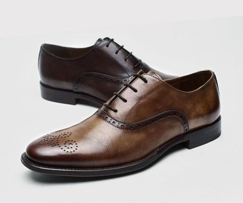 Lace Up Men Brogue Schoenen Low Luxury Heel Dress Schoenen Met 37 - 48 maat