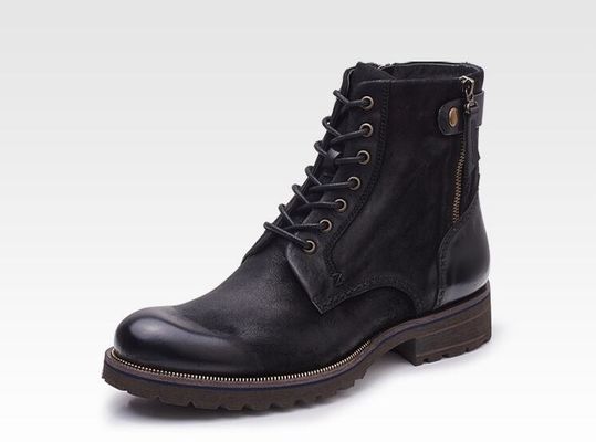 Normale maat Mens Bruine Chelsea laarzen Full Grain Leather High Top Casual schoenen