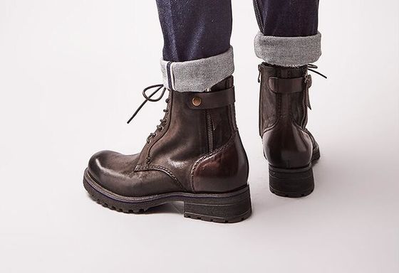 Normale maat Mens Bruine Chelsea laarzen Full Grain Leather High Top Casual schoenen