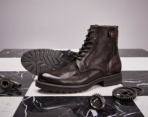 Normale maat Mens Bruine Chelsea laarzen Full Grain Leather High Top Casual schoenen