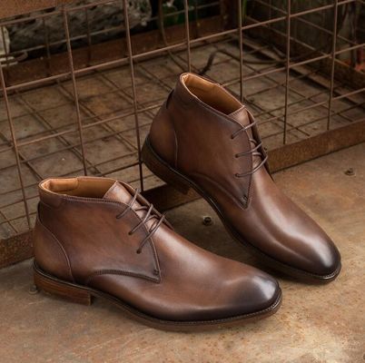 Chukka Suede Lederen Mensen Lederen Casual Schoenen Bruin Mensen Lace Up Dress Boots
