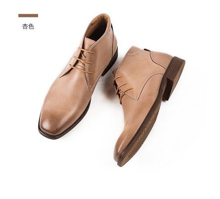 Chukka Suede Lederen Mensen Lederen Casual Schoenen Bruin Mensen Lace Up Dress Boots
