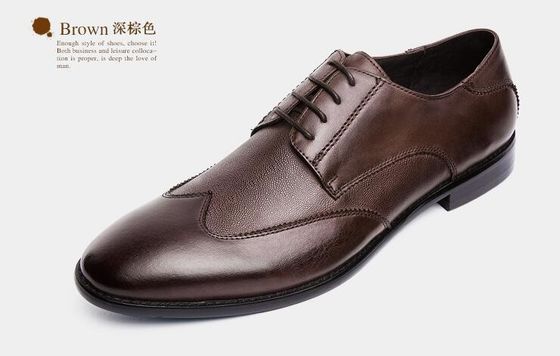 Anti-slip Italia Handgemaakte Oxford schoenen, Full Grain Leather Mens Bruin Formal Schoenen