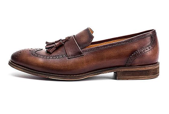 Lente / Herfst Bruine Mensen Geweven Lederschoenen Voor Feest