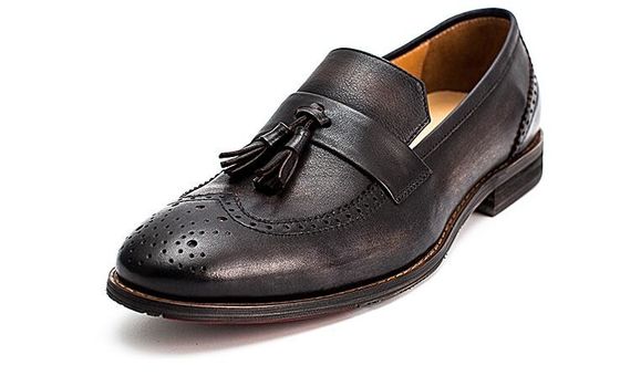Lente / Herfst Bruine Mensen Geweven Lederschoenen Voor Feest