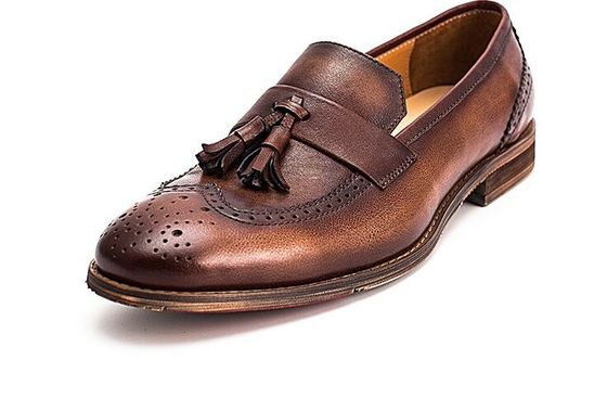 Lente / Herfst Bruine Mensen Geweven Lederschoenen Voor Feest