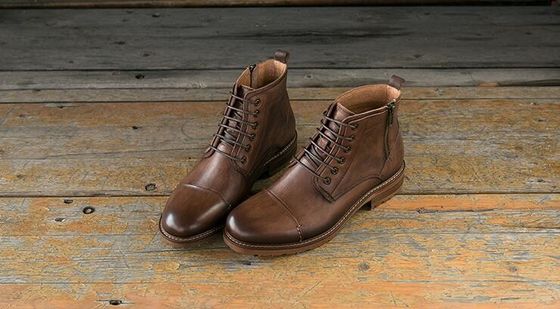 Ronde tenen lift mannen schoenen ademend Echt leer Casual schoenen voor de winter