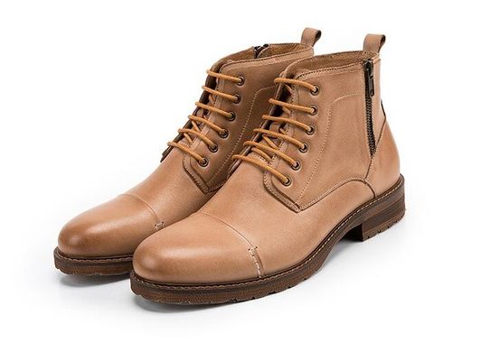 Ronde tenen lift mannen schoenen ademend Echt leer Casual schoenen voor de winter