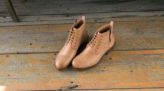 Ronde tenen lift mannen schoenen ademend Echt leer Casual schoenen voor de winter