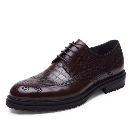 Comfortabele Mensen Leer Loafers Zomer Duurzame Mensen Bruin Slip On Dress Schoenen
