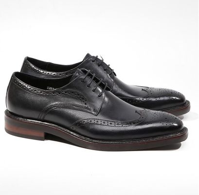 Derby stijl mannen bruin kant op schoenen platte mannen geweven leer slip op schoenen