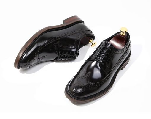 Brand Italiaanse Mensen Lederschoenen Platte Schoenen Zwarte Slip On Dress Schoenen