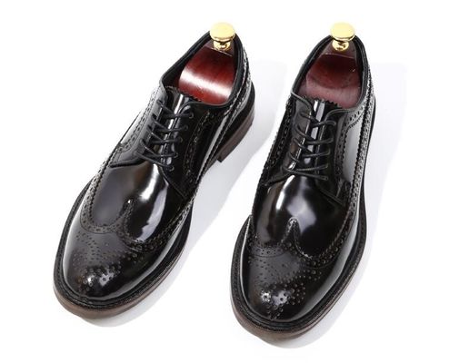 Brand Italiaanse Mensen Lederschoenen Platte Schoenen Zwarte Slip On Dress Schoenen