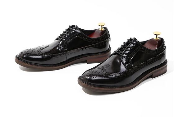 Brand Italiaanse Mensen Lederschoenen Platte Schoenen Zwarte Slip On Dress Schoenen