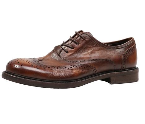 Branded Design Mensen Lederen Schoenen Spitste Toe Oxford Bruin Spit Up Schoenen