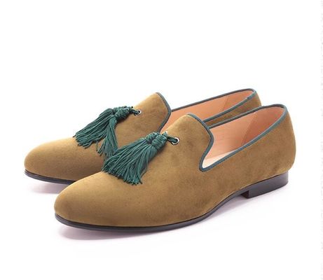 High End Mensen Fluwelen Loafers Met Tassels maat aangepast
