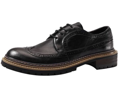 Lente / herfst Mensen Casual Schoenen Ronde teen Mensen Zwarte lederen Loafer schoenen