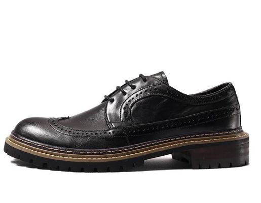 Lente / herfst Mensen Casual Schoenen Ronde teen Mensen Zwarte lederen Loafer schoenen
