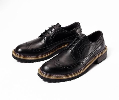 Lente / herfst Mensen Casual Schoenen Ronde teen Mensen Zwarte lederen Loafer schoenen