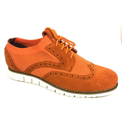 Flyknit Suede Mensen Lederen Casual Schoenen, Leisure Gebreide Canvas Schoenen