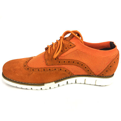 Flyknit Suede Mensen Lederen Casual Schoenen, Leisure Gebreide Canvas Schoenen