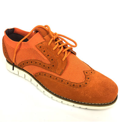 Flyknit Suede Mensen Lederen Casual Schoenen, Leisure Gebreide Canvas Schoenen