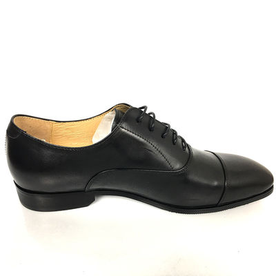 Duitsland Stijl Mensen Handgemaakte Comfort Zool Oxford Dress Shoes Rubber Zwart
