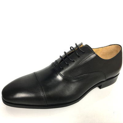 Duitsland Stijl Mensen Handgemaakte Comfort Zool Oxford Dress Shoes Rubber Zwart