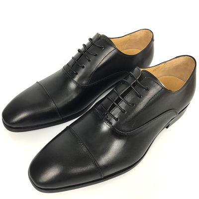 Duitsland Stijl Mensen Handgemaakte Comfort Zool Oxford Dress Shoes Rubber Zwart