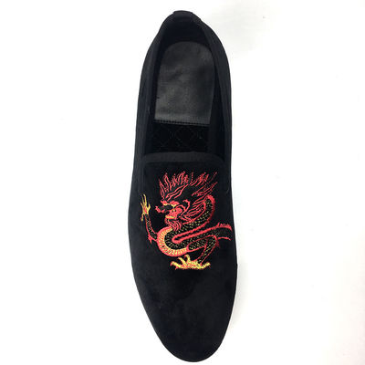 Slip On Mens Zwarte Suede Tassel Loafers Met Rood Lederen