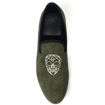 Leisure Lichte Groene Mens Velvet Loafers / Mens Prince Albert slippers