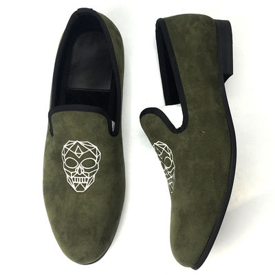 Leisure Lichte Groene Mens Velvet Loafers / Mens Prince Albert slippers