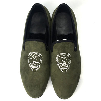 Leisure Lichte Groene Mens Velvet Loafers / Mens Prince Albert slippers