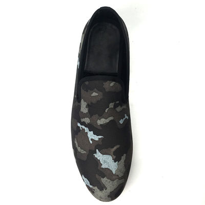 Broderd Mensen Zwarte Suede Loafers Schoenen Luxe Schapenleer Dress Schoenen