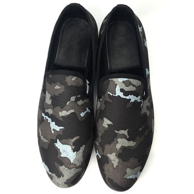 Broderd Mensen Zwarte Suede Loafers Schoenen Luxe Schapenleer Dress Schoenen