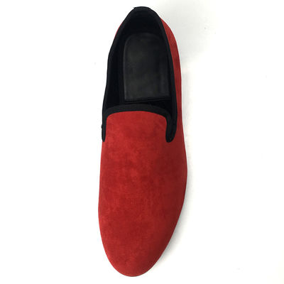 Royal Style Mensen Fluweelschoenen Geborduurde Mensen Fluweel Bourgogne Loafers