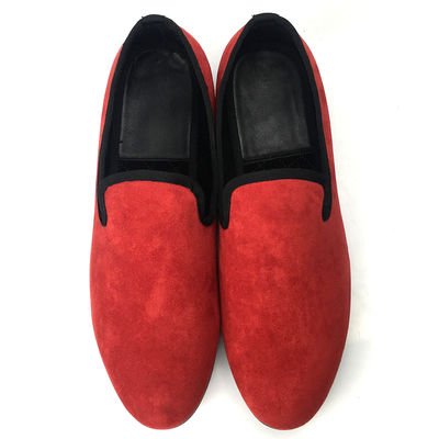 Royal Style Mensen Fluweelschoenen Geborduurde Mensen Fluweel Bourgogne Loafers