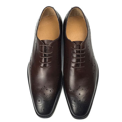 Handgekleurde kalfsleer mannen formele jurk schoenen elegante stijl