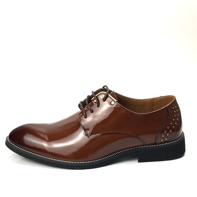 Kalfshuid Mensen Lederen Klassieke schoenen Schort up Duurzame jurk schoenen met klinknagel