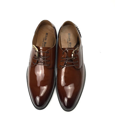 Kalfshuid Mensen Lederen Klassieke schoenen Schort up Duurzame jurk schoenen met klinknagel