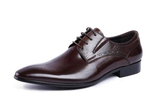 Brand Wingtip Oxford Luxe Mensen Lederschoenen, Gesneden Echte Lederschoenen