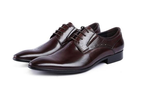 Brand Wingtip Oxford Luxe Mensen Lederschoenen, Gesneden Echte Lederschoenen